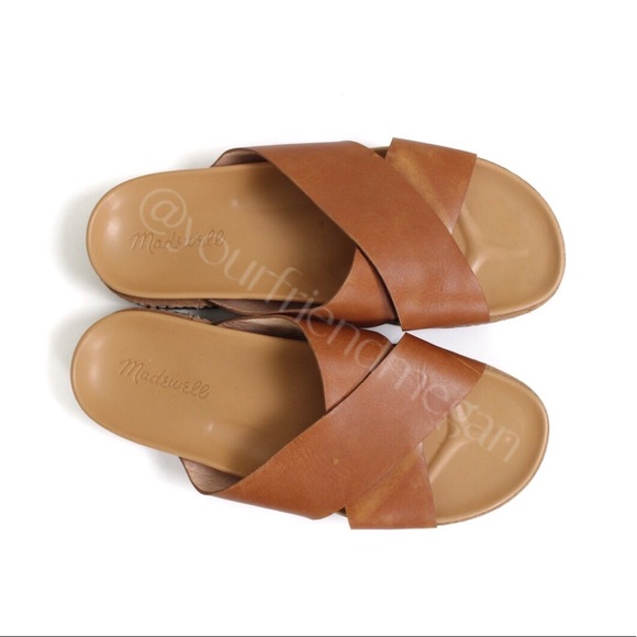 Madewell The Louisa Crisscross Slide English Saddle - Picture 2 of 10